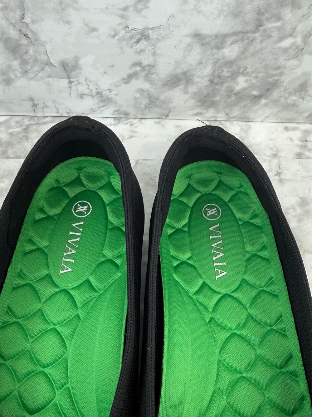 VIVAIA Margot Square-Toe Flat Women’s Sz 38 Black Green Knit Sustainable Comfort - Picture 9 of 13